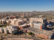 Aerial view of University of Arizona Health Sciences and Banner Health campus