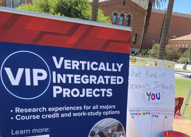 VIP promotional banner at UArizona Family Weekend, 2023